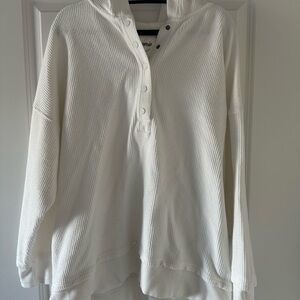 Aerie White Hooded Sweatshirt